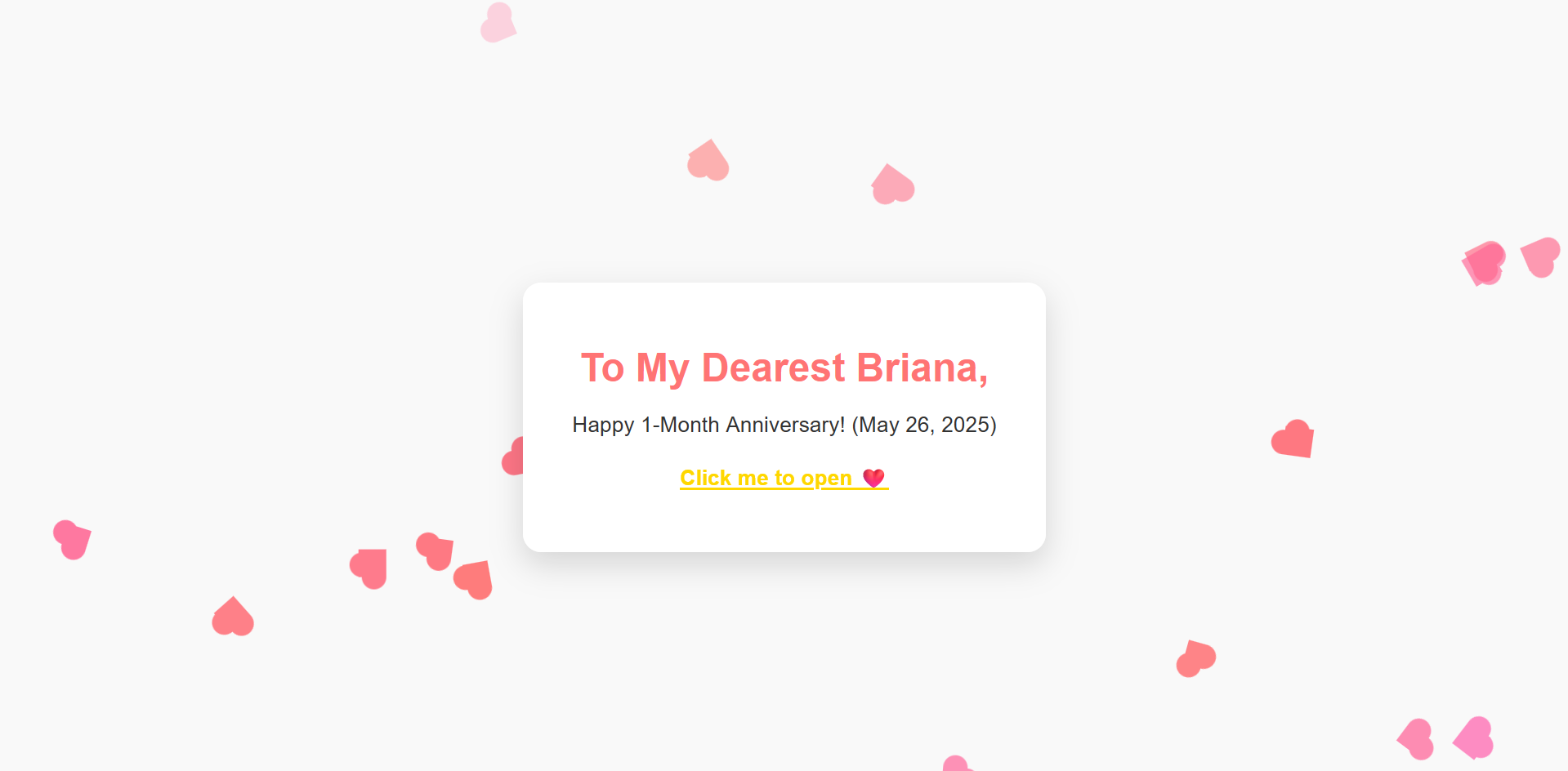 My One Month Digital Surprise for Briana